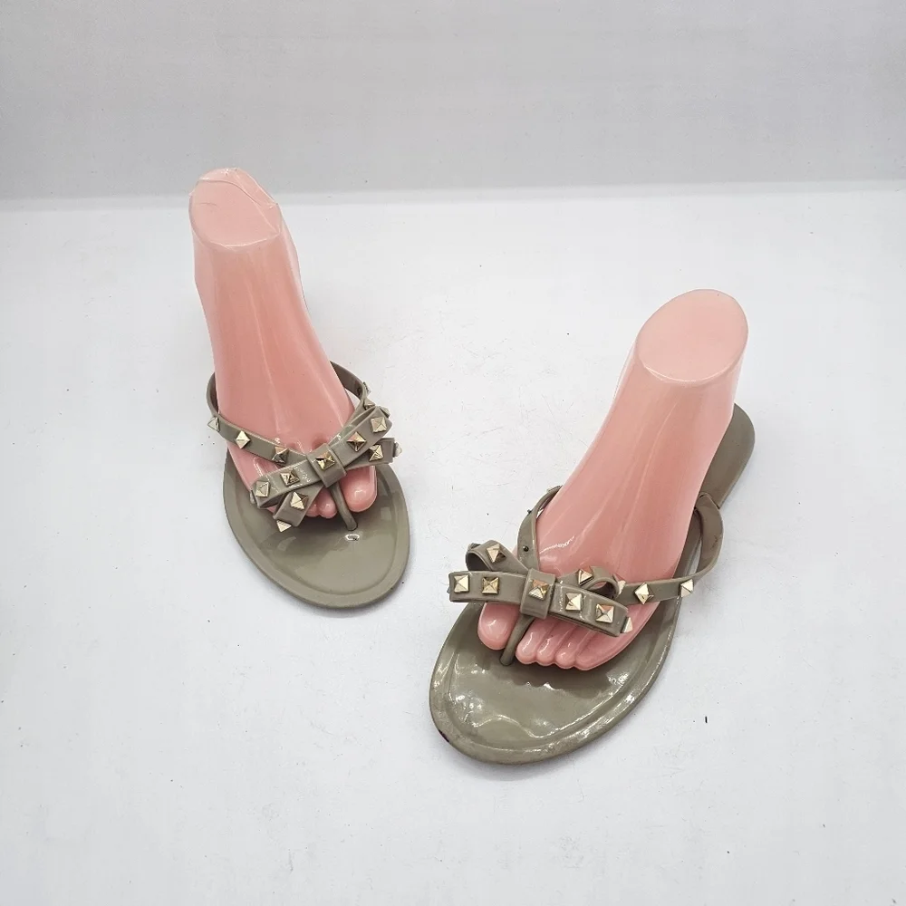 Valentino Garavani Rockstud PVC Jelly Thong Sandal Size 41 (US 10.5–11)